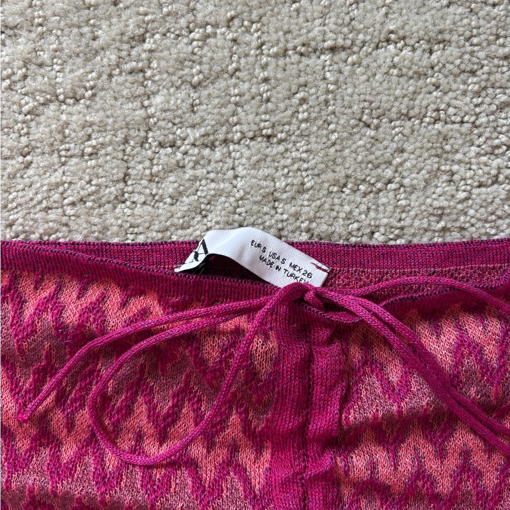Zara Fuchsia Jacquard Knit Skirt Set - Picture 4 of 5